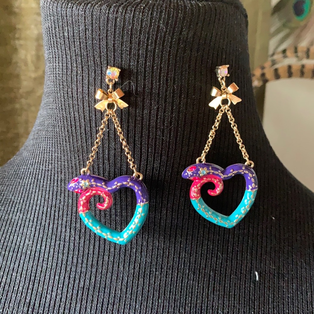 Betsey Johnson jungle snake earrings